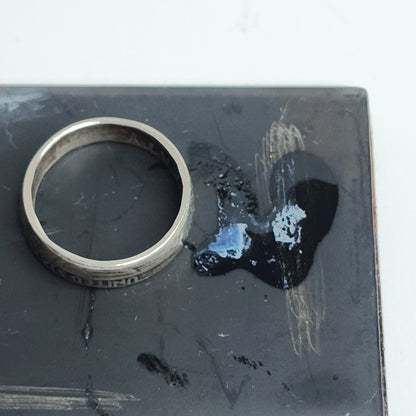 1964 Quarter Dollar Coin Ring Size 8 90% Silver Handmade Ring Tested USA Vintage