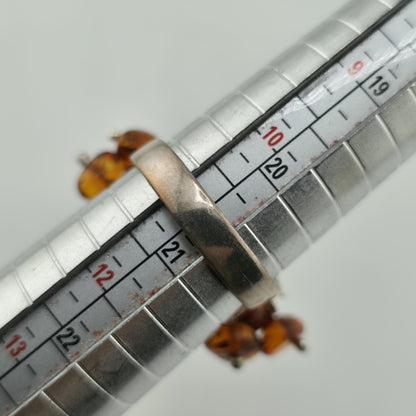 Baltic Amber Cluster Sterling Silver Ring Modernist Adjustable Vintage Polish