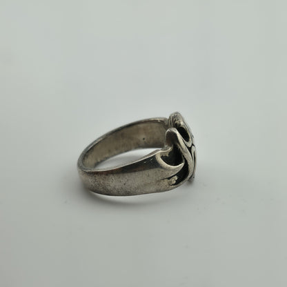Sterling Silver Ring Gothic Cross Religious  Heavy 10g Size 9.75 Vintage Punk