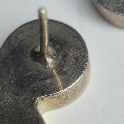 925 Sterling Silver Earrings Studs Clover Hollow tested Vintage