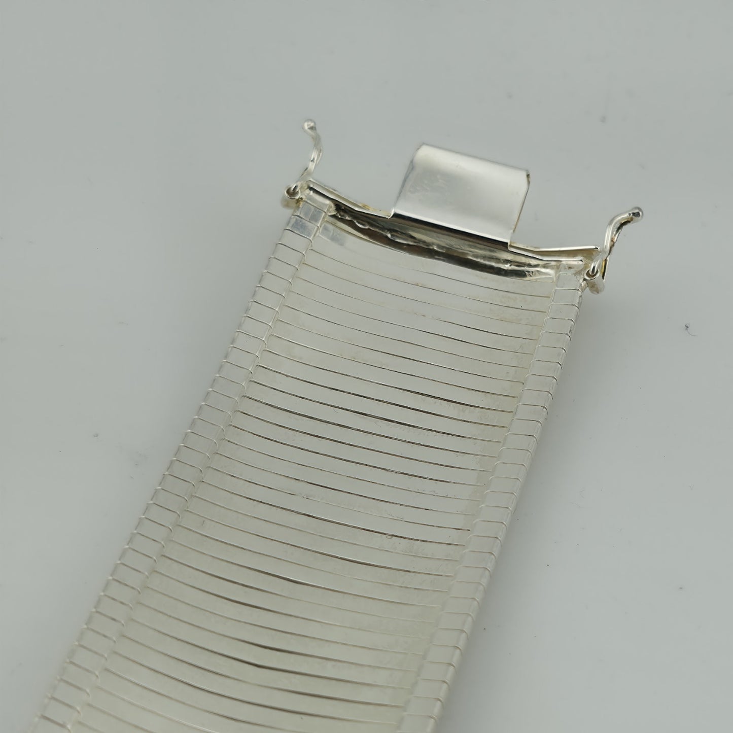 Sterling Silver Bracelet Flexible Diamond Cut Omega 7.5 JTV 925 Italy LIRM