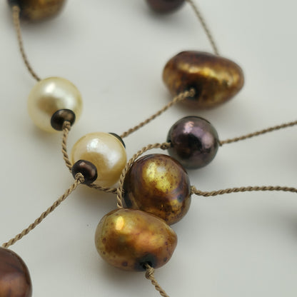 Freshwater Pearls 14K Yellow Gold Filled Necklace Choker  14 inches