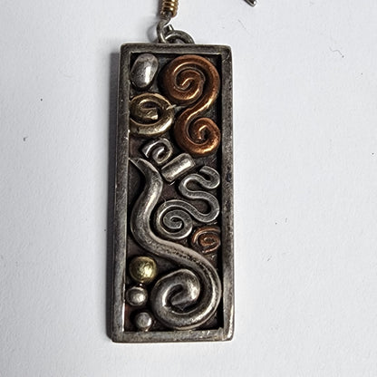925 Sterling Silver Vintage Earrings Drop Dangle Hook Tarnish patina Tested