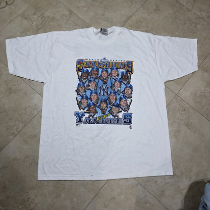 1999 World Series New York Yankees Shirt Mens 2XL White Double Sided Vintage