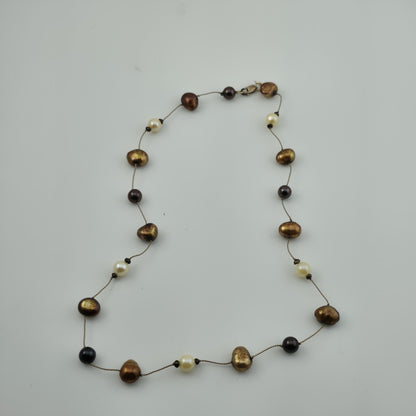 Freshwater Pearls 14K Yellow Gold Filled Necklace Choker  14 inches