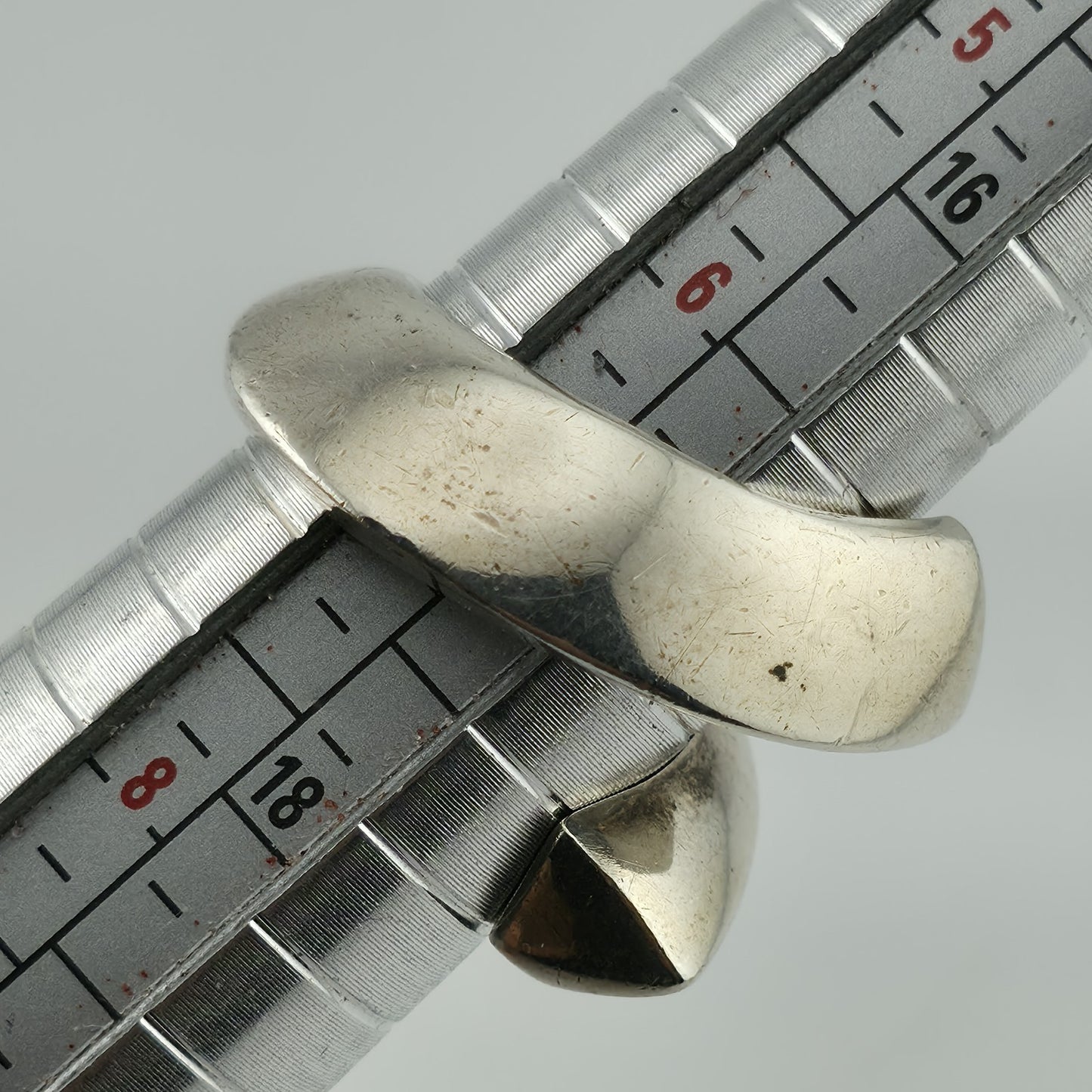 Vintage Ring Sterling Silver Modernist Bypass Size 7 Bold Abstract MCM 925