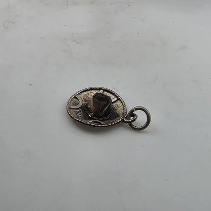 Mexico Sterling Silver Sombrero Hat Charm Vintage Patina 925
