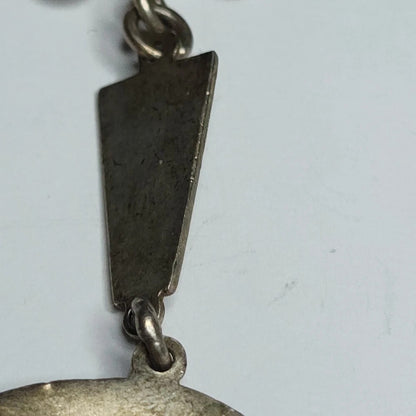 Peruvian Sterling Silver 925 PMD Enamel Llama Medal Keychain Vintage Red