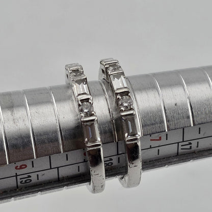 Estate Baguette & Round Colorless Stone Wedding Band  Stack Incomplete Sz 7.5