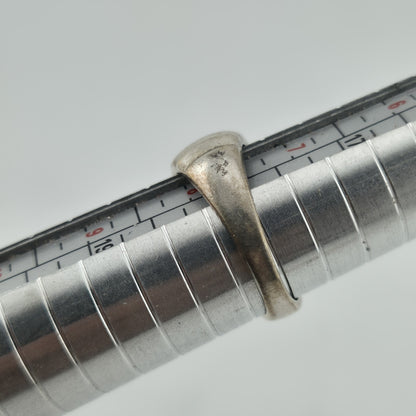 Cellini Ring Sterling Silver Domed Lines Ribbed 925 Size 7.75 Band Ring Vintage