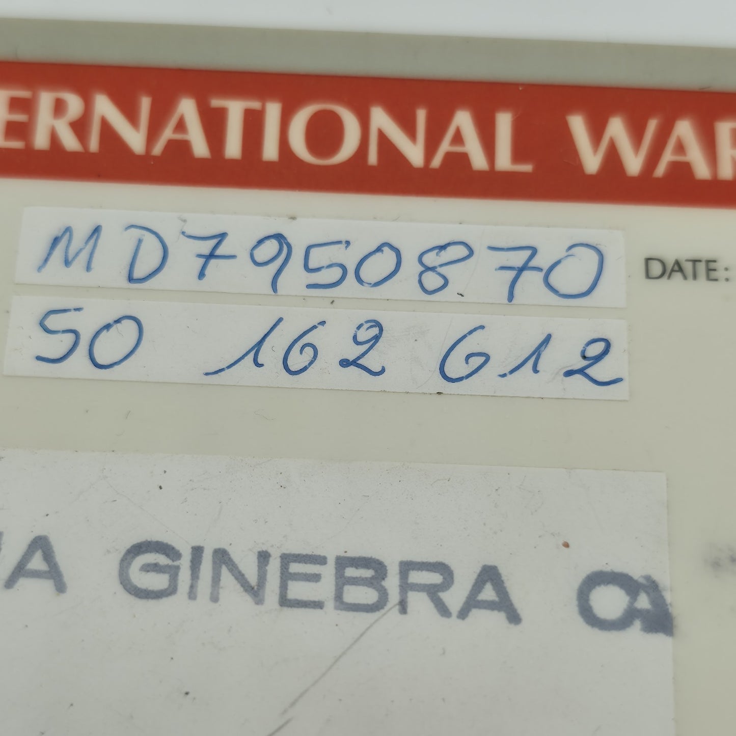 Omega International warranty card 1991 w/ Dealer Ref: MD7950870 Ephemera Vintage