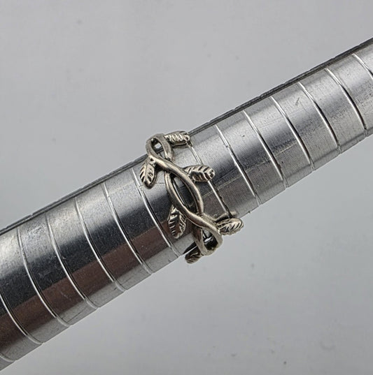 925 Sterling Silver Ring Olive Leaf Style Band 6 laurel branch design