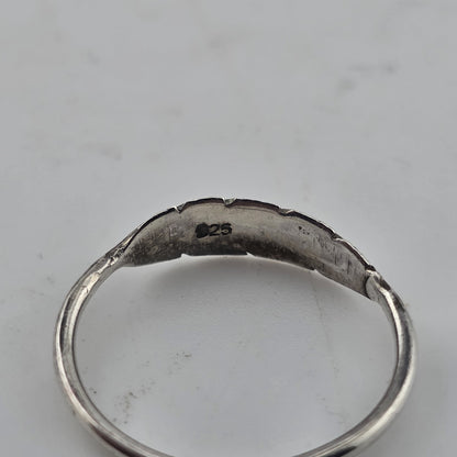 925 Sterling Silver Ring Tiny Feather Dainty Boho Minimalist Jewelry Size 5.75