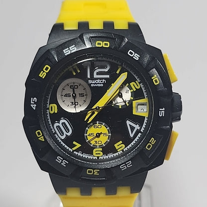 Swatch Chrono YELLOW HEAD SUIB401 - near mint condition WORKING
