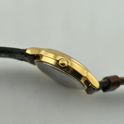 Disney Watch Lorus Mickey Mouse Ladies Leather Bands Gold Tone Working Vintage