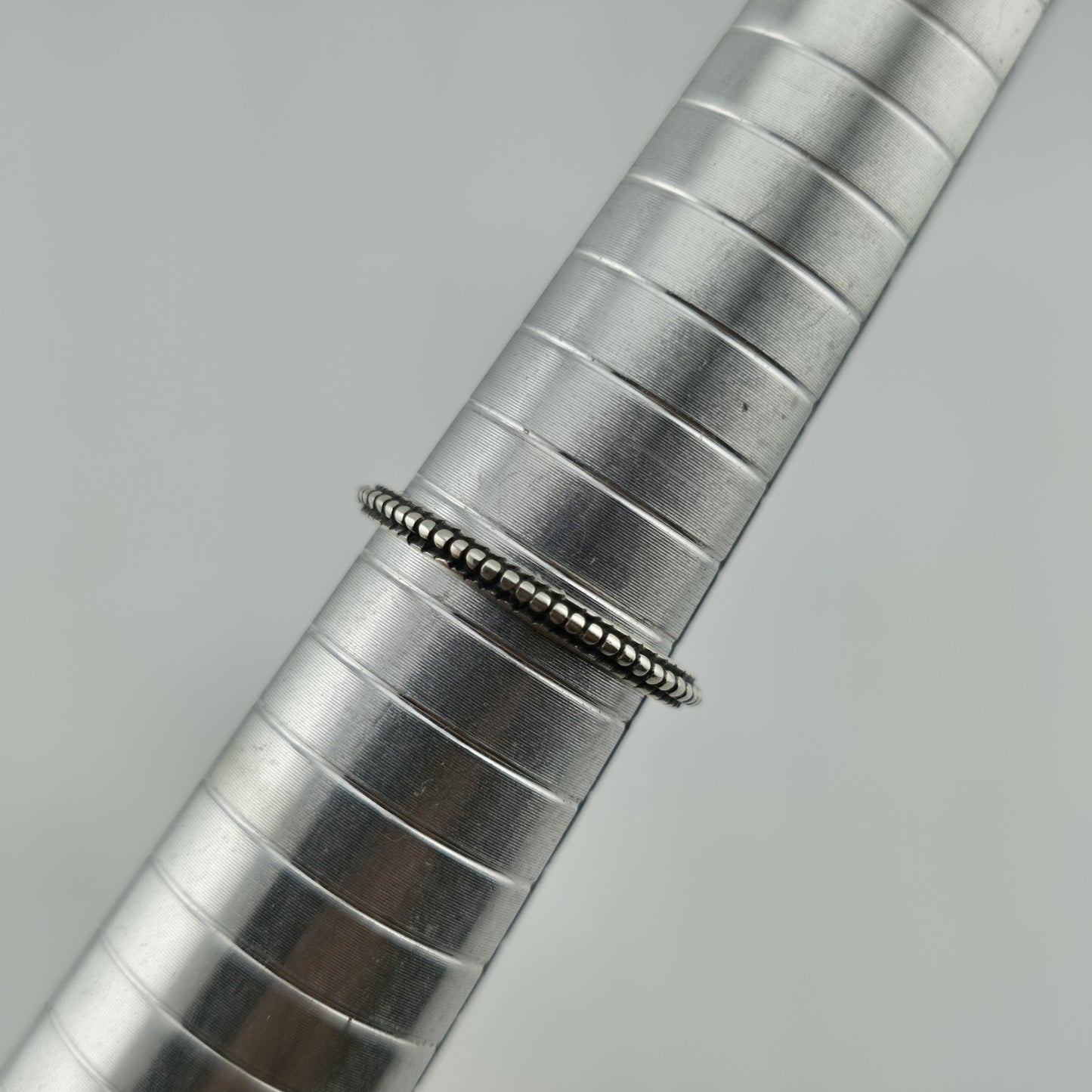 sterling Silver Ring 925 Art Deco Carved Dainty Stackable Minimalist 7.76