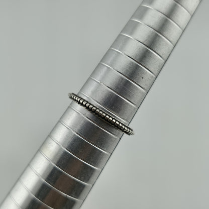 sterling Silver Ring 925 Art Deco Carved Dainty Stackable Minimalist 7.76