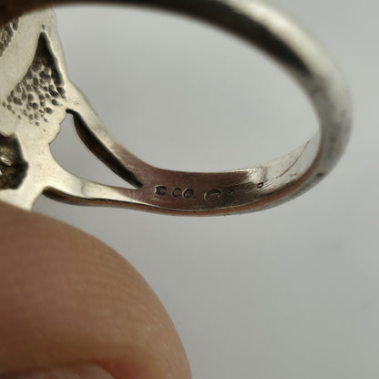 COLEMAN CO Sterling Silver And 12K Yellow, Rose Gold Natural Black Onyx 5.50 VTG
