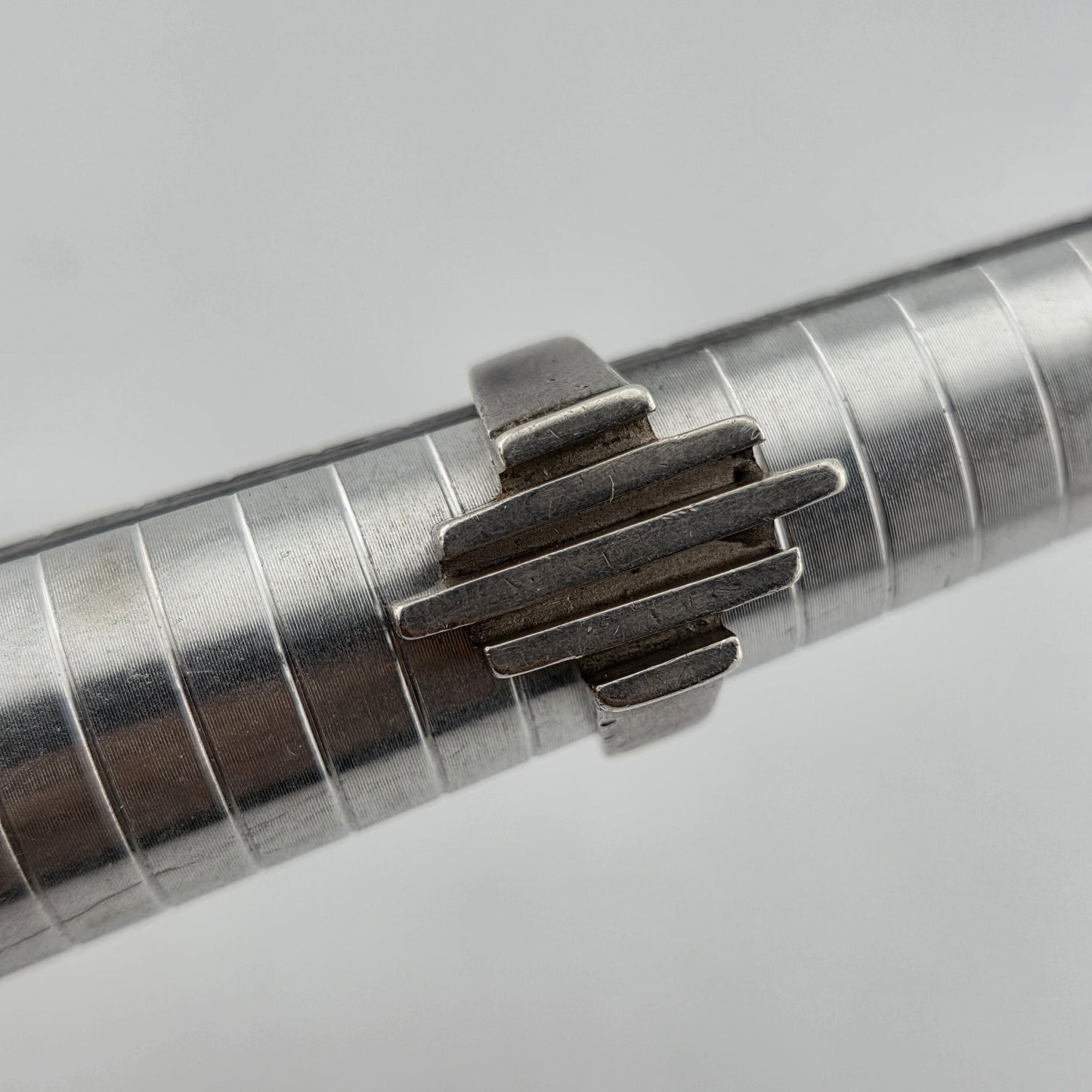 Sterling Silver Ring Mid Century Brutalist Abstract Native M.R Mexico Size 8