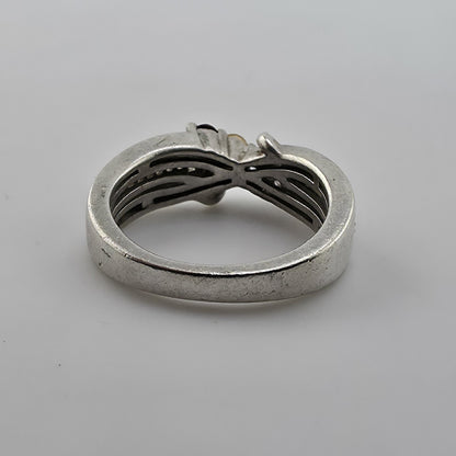 Sterling Silver 925 Huerta Multi Stone Ring CZ Accent Band Size 5 Vintage