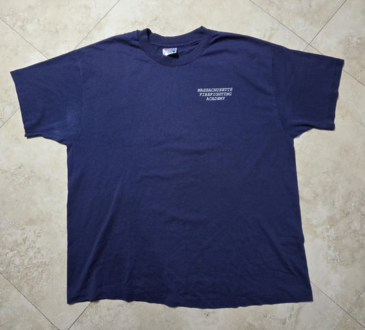 Massachusetts Fire Academy shirt Mens XL Blue single Stich Heavy heavyweight