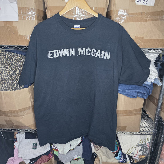 Edwin McCain Shirt Mens XL Black Tour Concert Band Tee After Show Travel 450