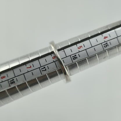 Sterling Silver Ring Yellow Stone Horizontal  Med Century Vintage 5.75 Unique