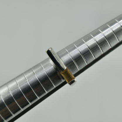 Sterling Silver Ring Yellow Stone Horizontal  Med Century Vintage 5.75 Unique