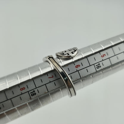 .925 Sterling Silver Wedding Band Ring  Men Women Adjustable Size Polished