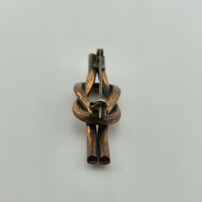 VINTAGE BROOCH PIN Knot  ARTISAN LARGE BRONZE ABSTRACT SCULPTURE MODERNIST  2"