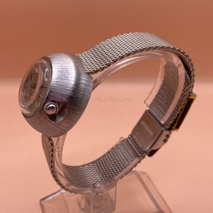 Timex Electric Domed Watch Women 30mm Silver Tone Mesh Band New Battery Vintage