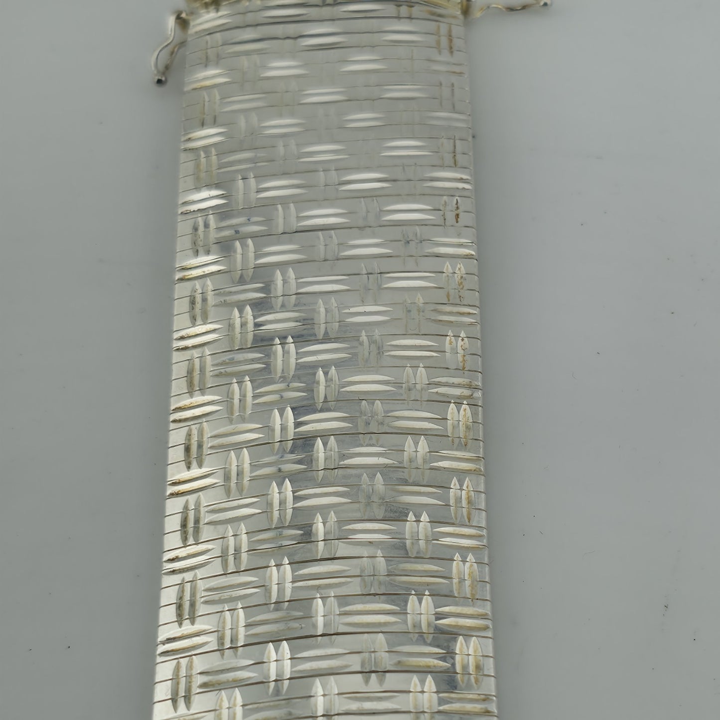 Sterling Silver Bracelet Flexible Diamond Cut Omega 7.5 JTV 925 Italy LIRM