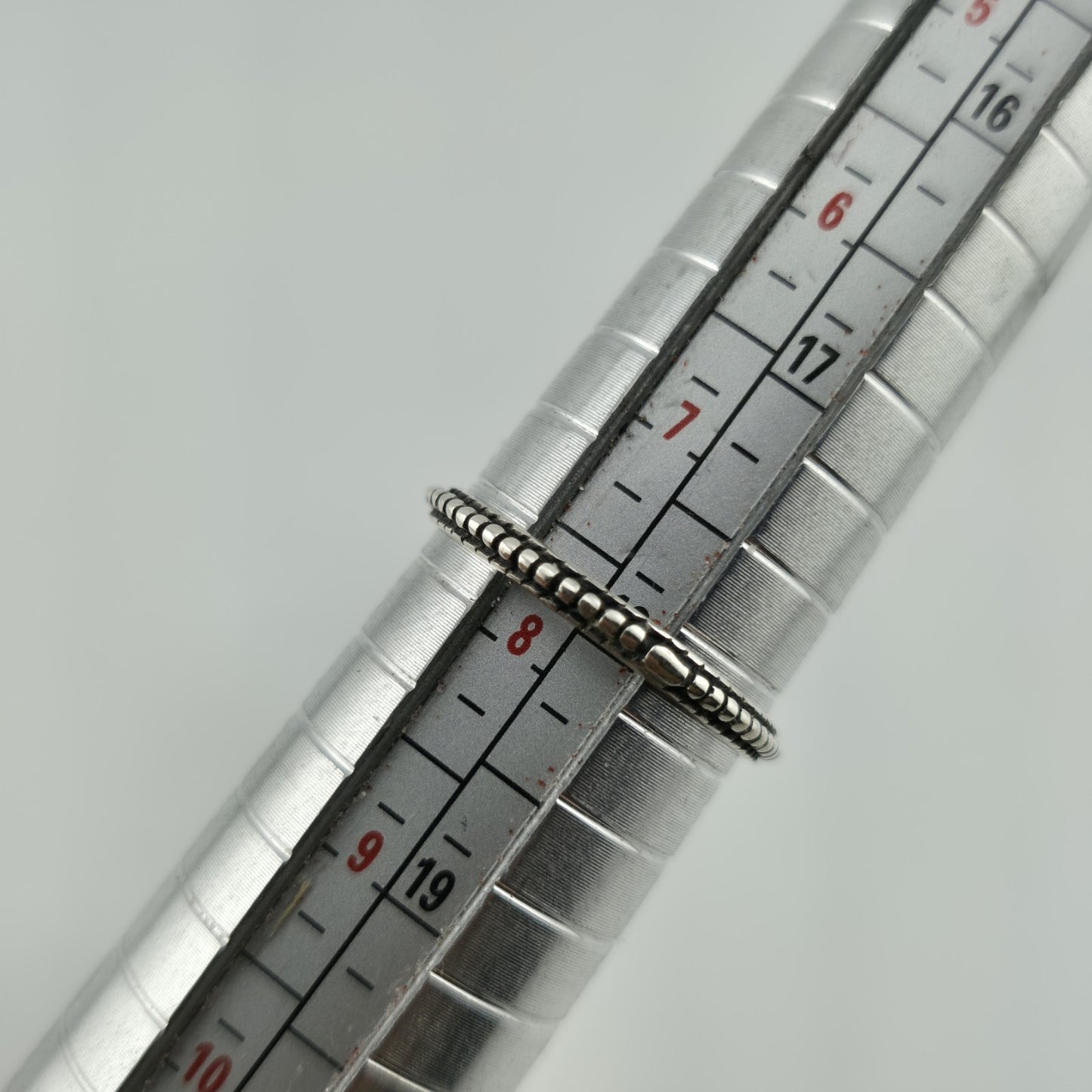 sterling Silver Ring 925 Art Deco Carved Dainty Stackable Minimalist 7.76