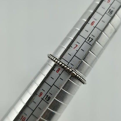 sterling Silver Ring 925 Art Deco Carved Dainty Stackable Minimalist 7.76