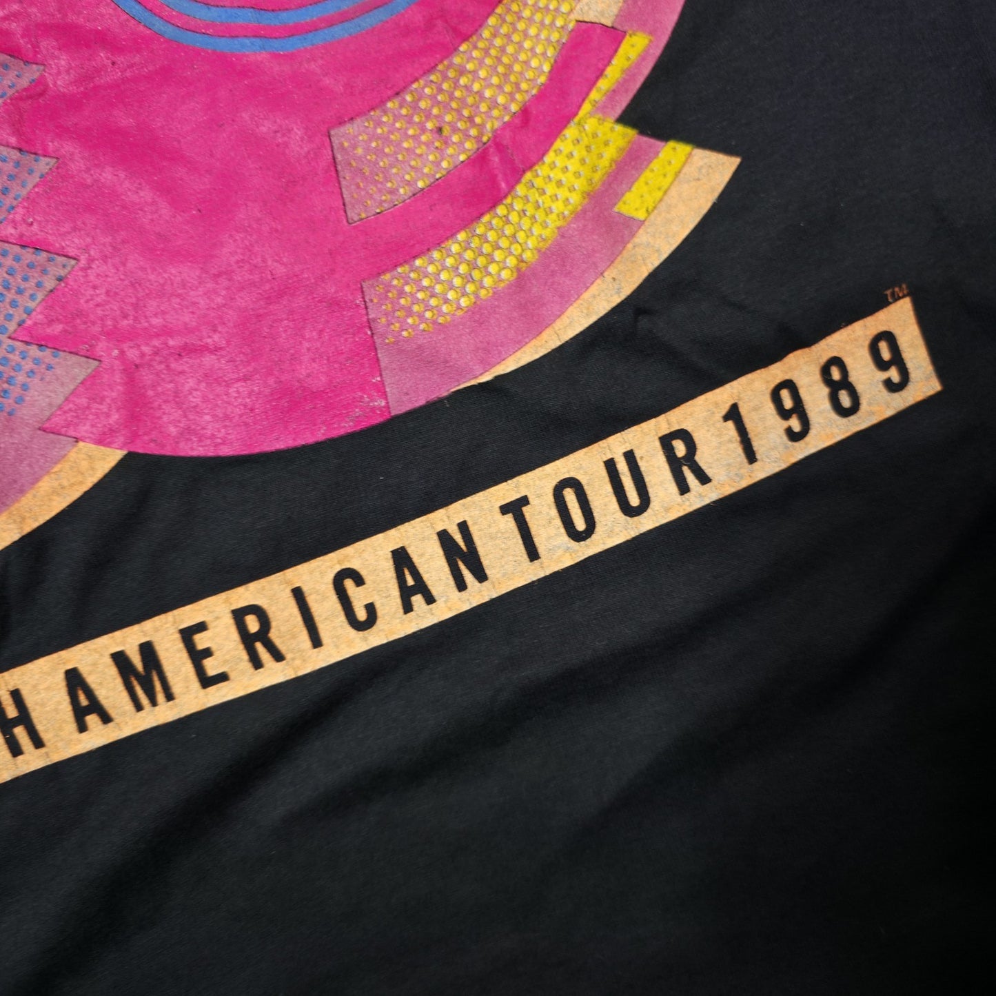 Vintage 1989 Rolling Stones Steel Wheels Tour Shirt Mens Medium Black 50/50 USA Brockum