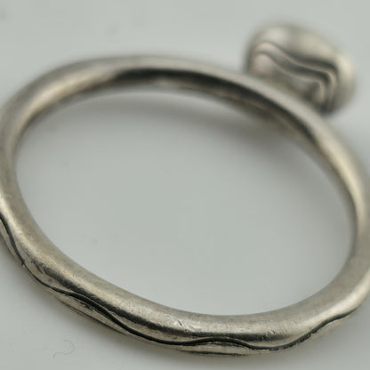 Sterling Silver Ring Blue Stone Size 9.25 Stackable Dainty Cute Artisan