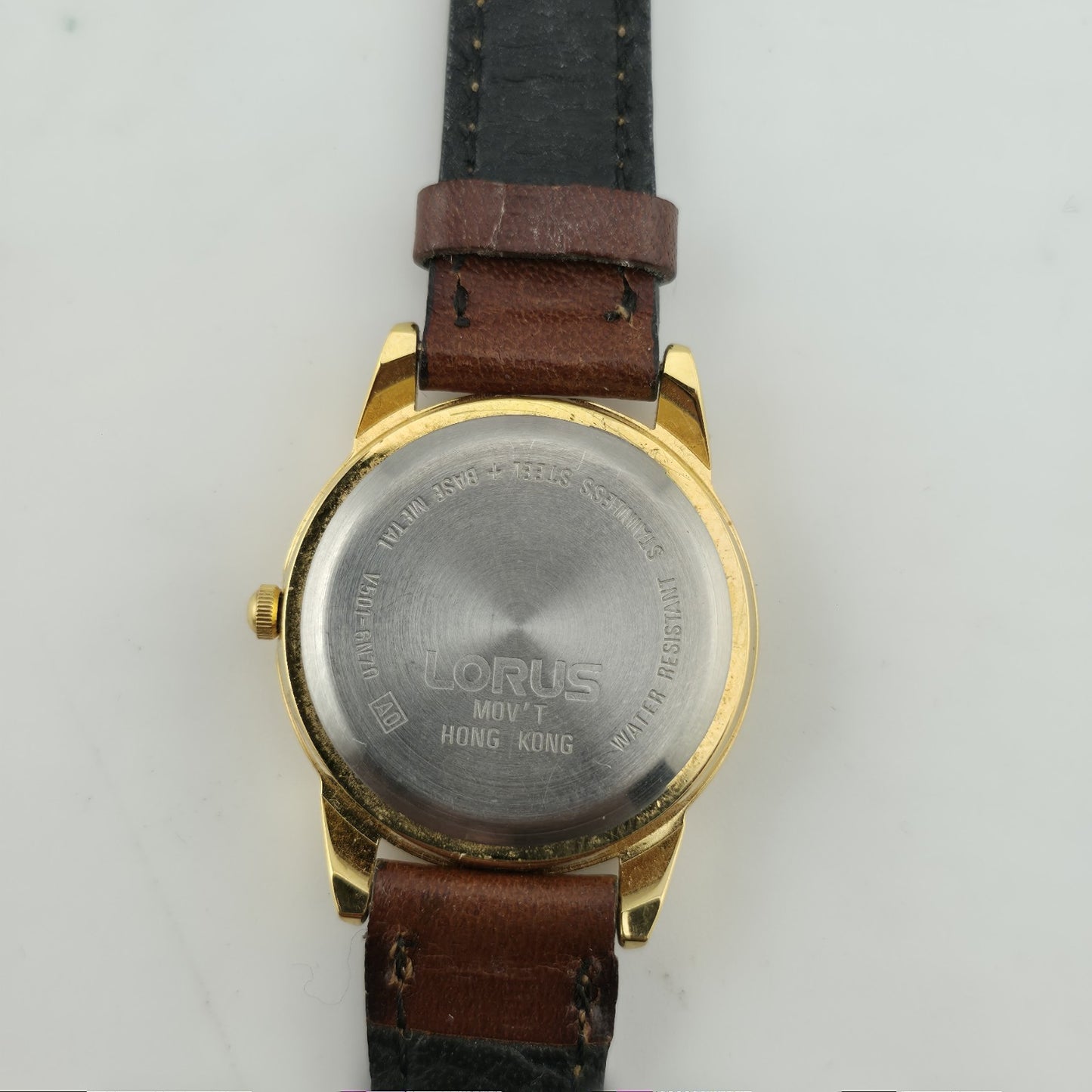 Disney Watch Lorus Mickey Mouse Ladies Leather Bands Gold Tone Working Vintage