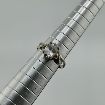 Ring White stone Sterling Silver 925. Womens Jewelry size 5.25 Vintage