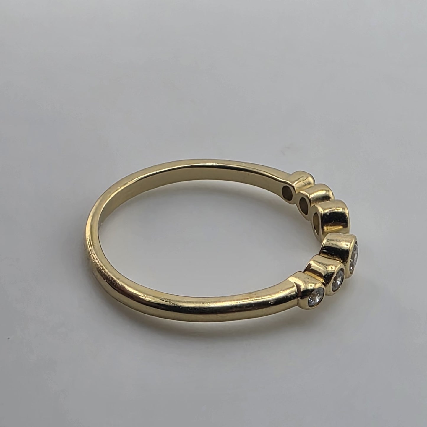 Gold Plated 925 Sterling Silver CZ Adjustable Ring Dainty Stackable Open Band