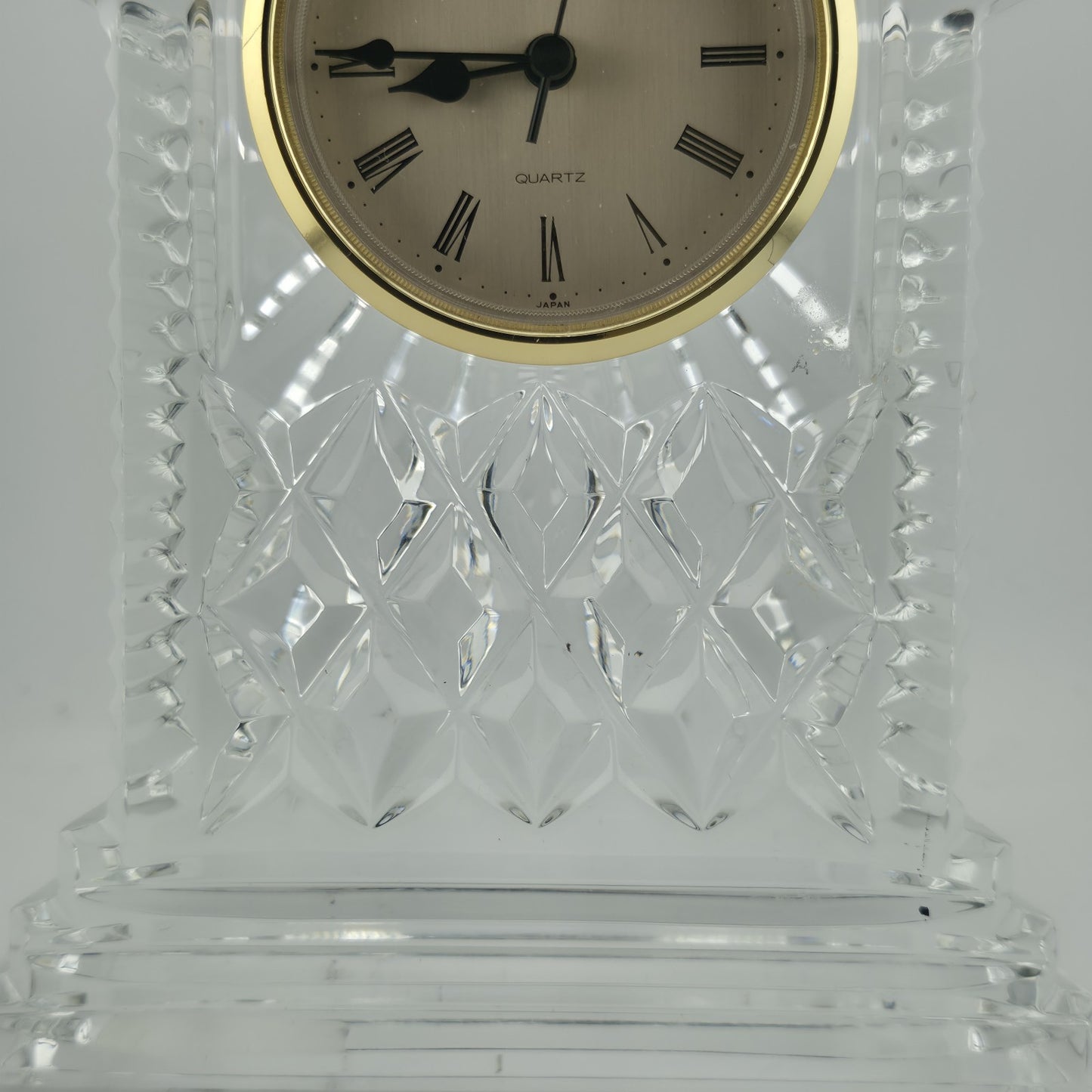 WATERFORD CRYSTAL LISMORE CARRIAGE CLOCK — 7" MANTLE / DESK