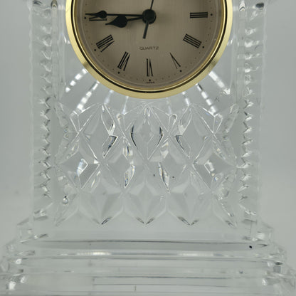 WATERFORD CRYSTAL LISMORE CARRIAGE CLOCK — 7" MANTLE / DESK