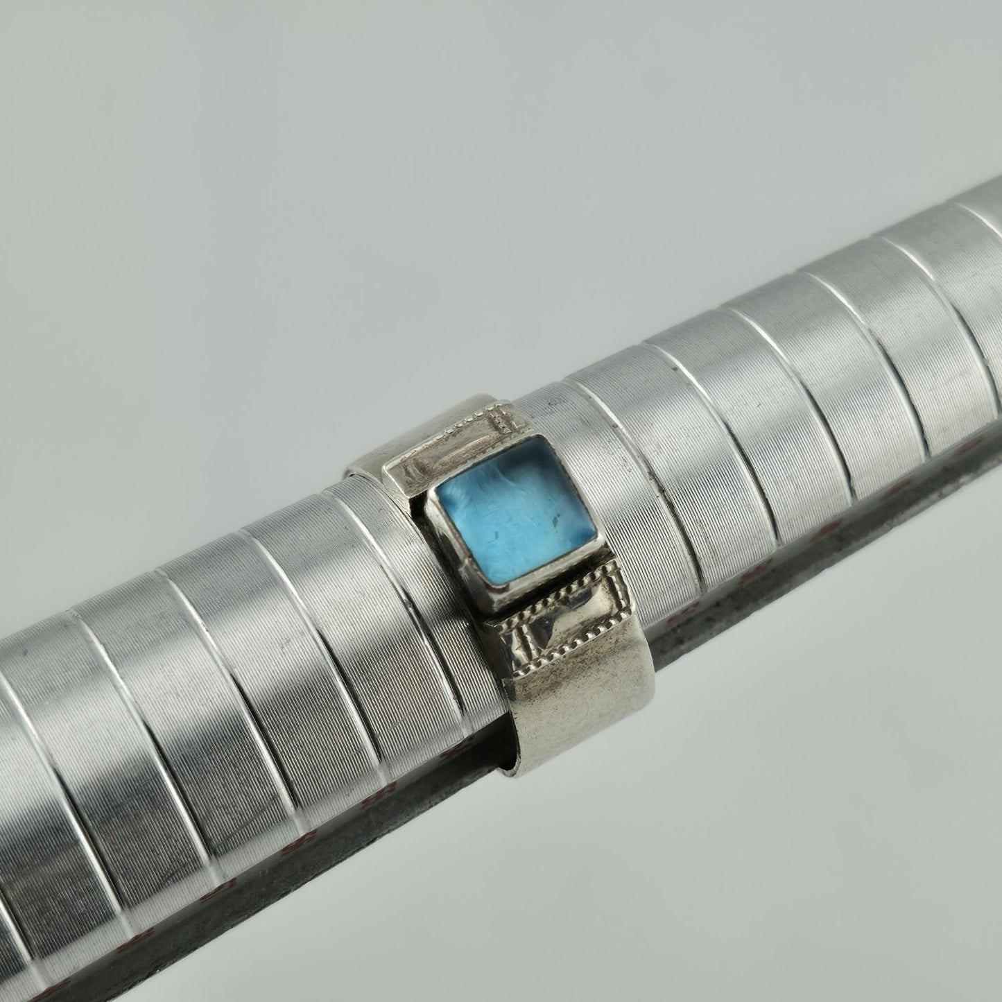 Alice Platero Sterling Silver Ring Size 6.5  Blue Stone artisan Navajo Vintage