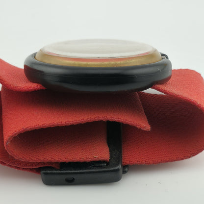 Vintage Swatch Pop Watch 1988 Red Band Skeleton Transparent Dial Rare New Batter