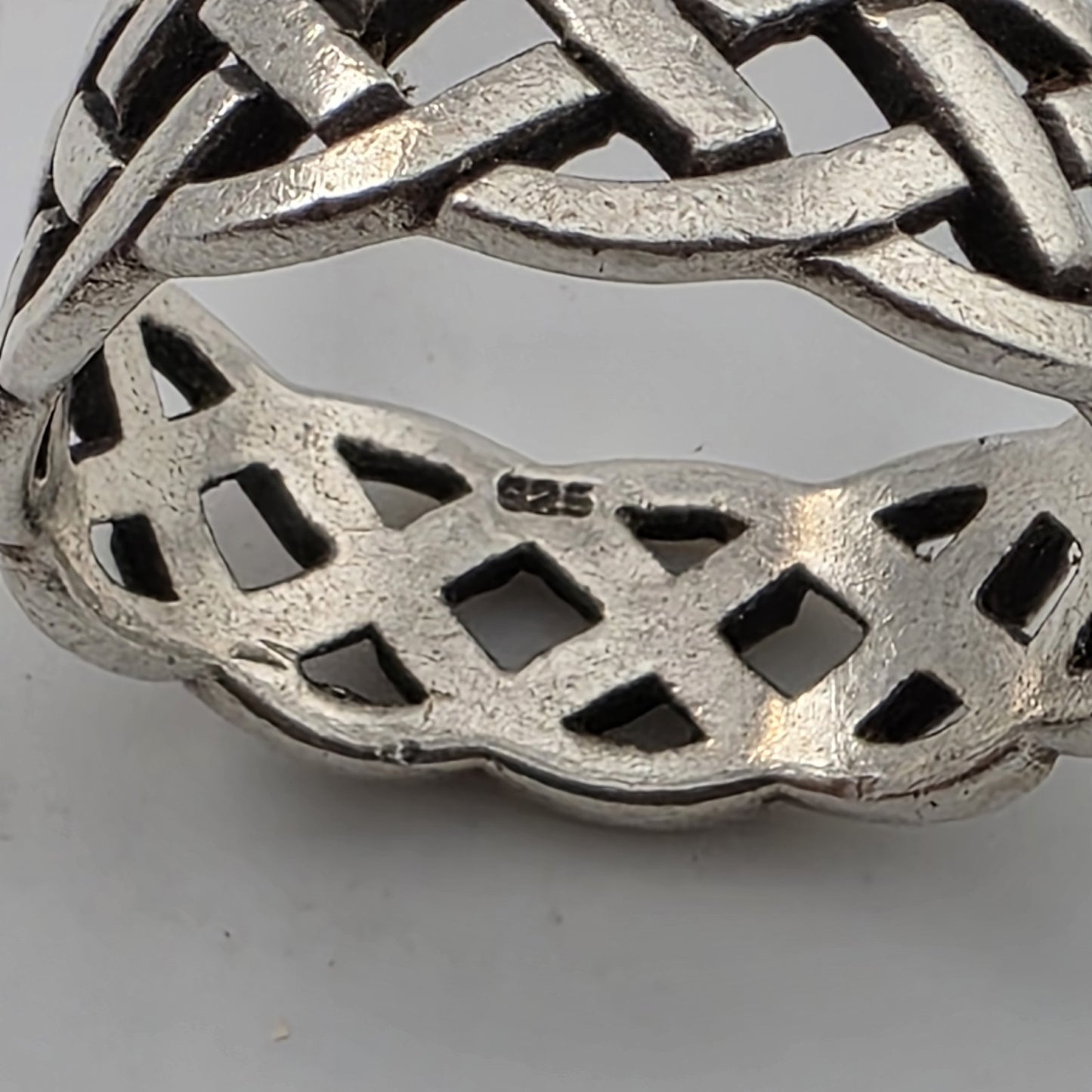 Celtic Tribal Band Ring Solid Sterling Silver 925 Size 14.5