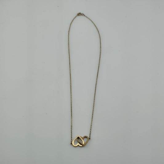 925 Italy SU Gold Plated Heart Pendant Necklace 16"