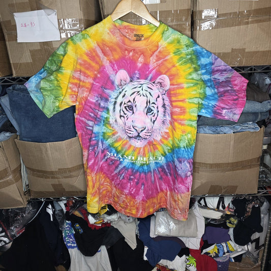 Tie Dye Shirt Mens Large miami beach protect preserve the everglades ONEITA VTG