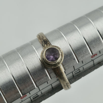 Sterling Silver Amethyst Ring Size 7 Stackable Dainty Cute