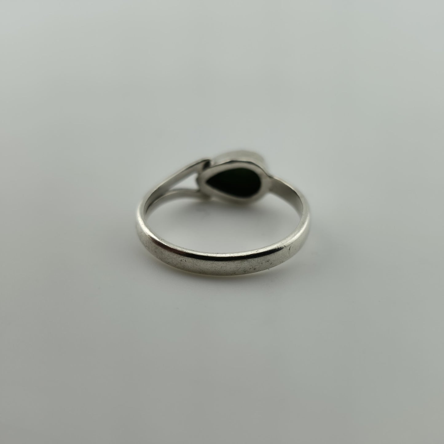 Sterling Silver Green Turquoise Ring Size 8.75 Vintage Style Natural Stone Statement Ring