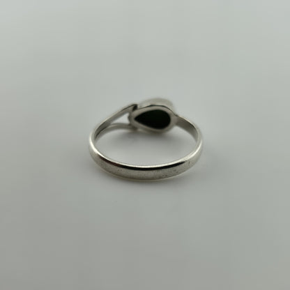 Sterling Silver Green Turquoise Ring Size 8.75 Vintage Style Natural Stone Statement Ring