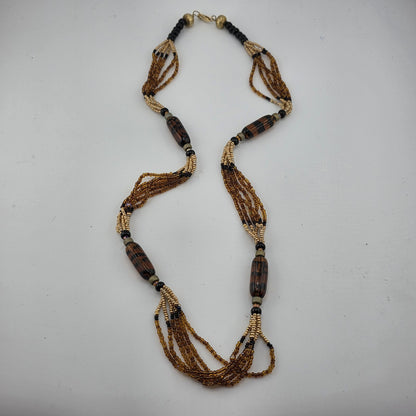 Necklace Glass Plastic Beaded Gold Filled Lobster Clasp 28in Vintage